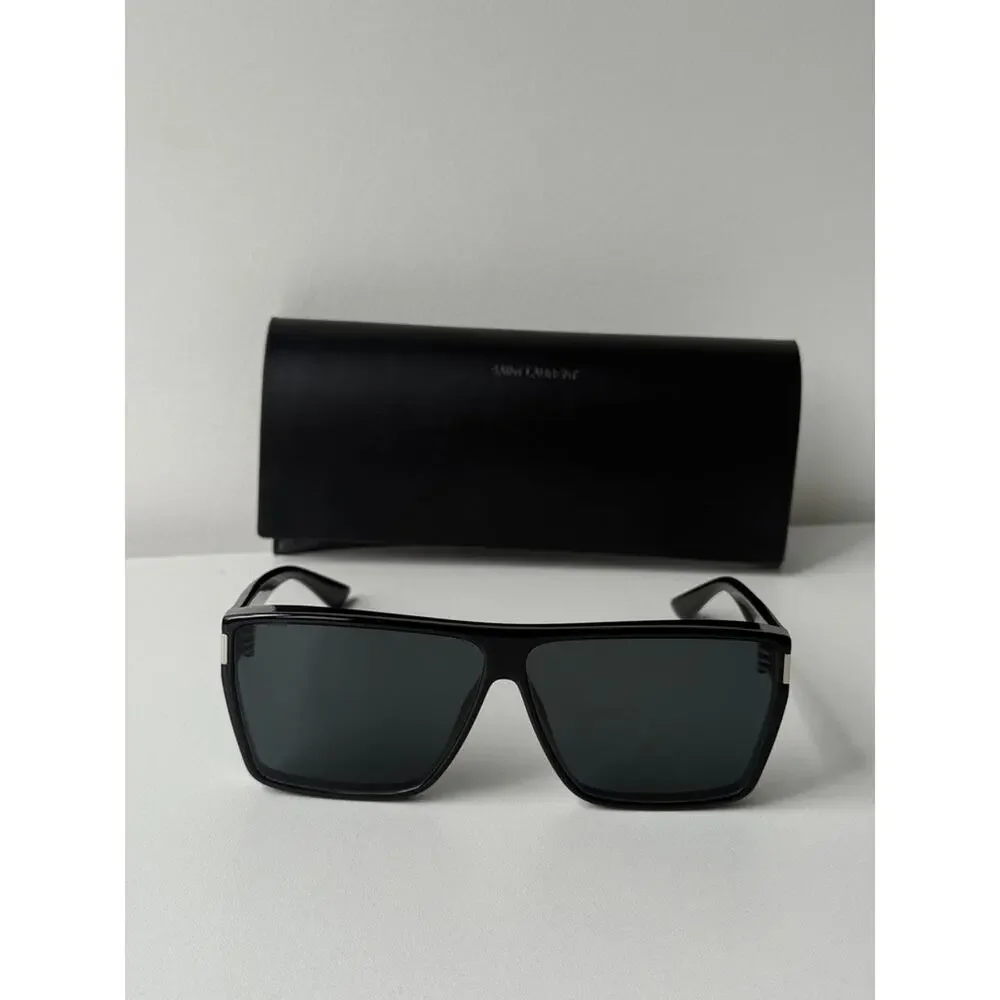 NEW Saint Laurent SL756 Black Flat Top Sunglasses $565